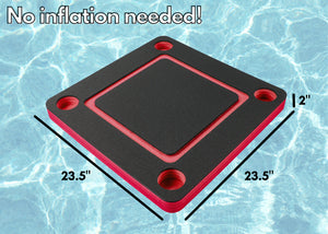 Floating Game or Card Table Red and Black Tray for Pool or Beach Party Float Lounge Durable Foam 23.5 Inch Drink Holders Deck