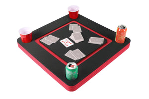 Floating Game or Card Table Red and Black Tray for Pool or Beach Party Float Lounge Durable Foam 23.5 Inch Drink Holders Deck