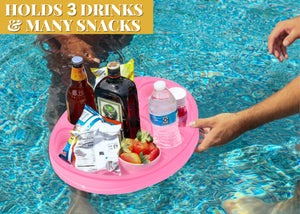 Floating Spa Hot Tub Bar Drink Food Table Refreshment Tray Pool or Beach Party Float Lounge Durable Foam 17 Inches Oval 7 Compartment UV Resistant