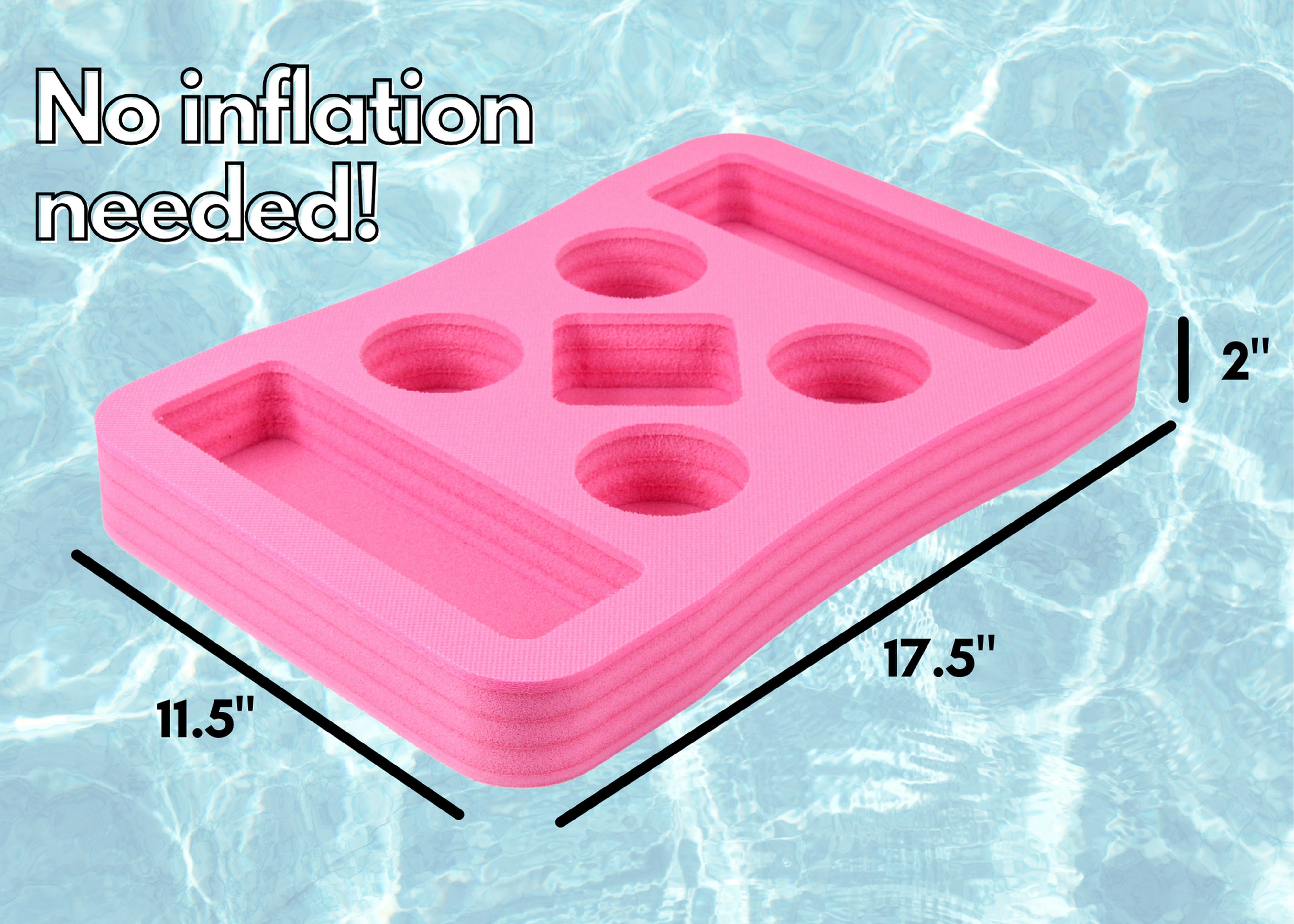 Floating Drink Holder Refreshment Spa Hot Tub Bar Table Tray for Pool or Beach Party Float Lounge Durable Foam 7 Compartment UV Resistant