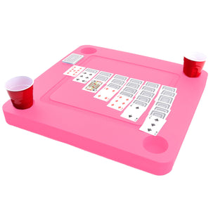 Floating Game or Card Table Pink Tray for Pool or Beach Party Float Lounge Durable Foam 23.5 Inch Drink Holders Deck