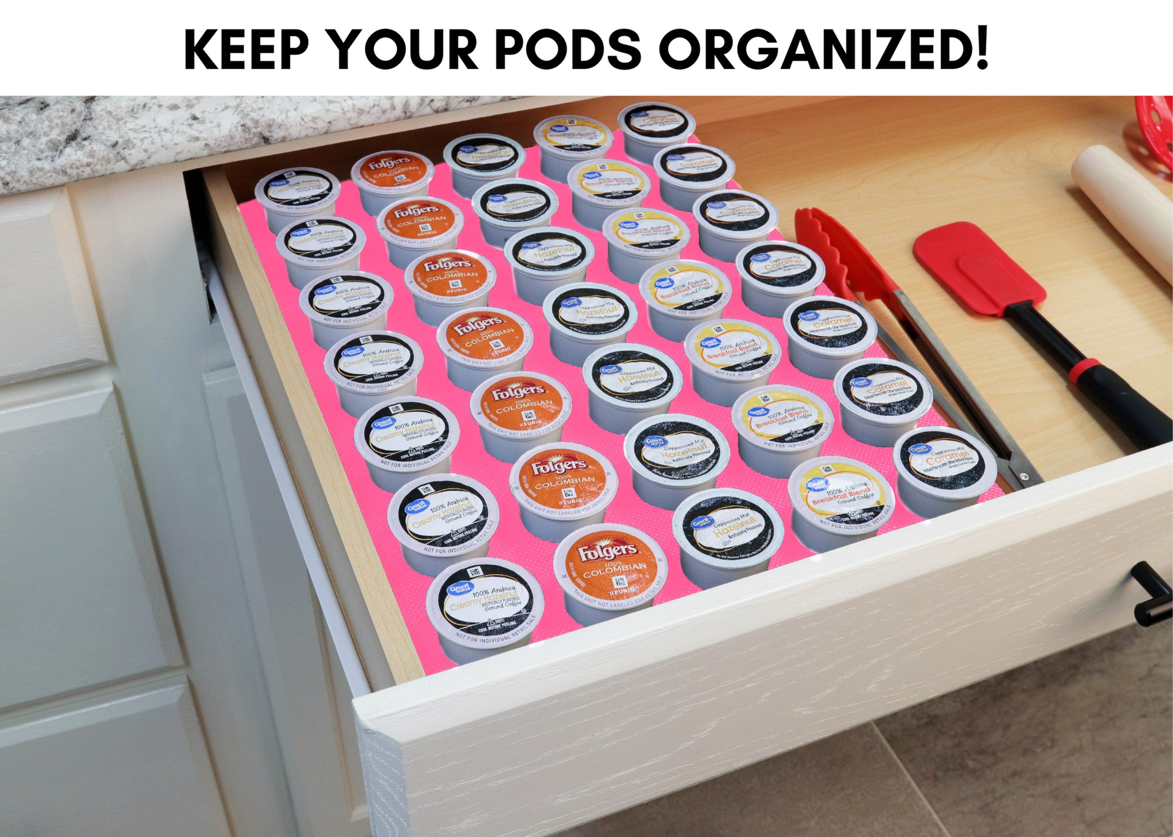 Coffee Pod Storage Deluxe Organizer Tray Drawer Insert for Kitchen Home Office Waterproof 11.9 X 15.9 Inches Holds 35 Compatible Keurig K-Cup