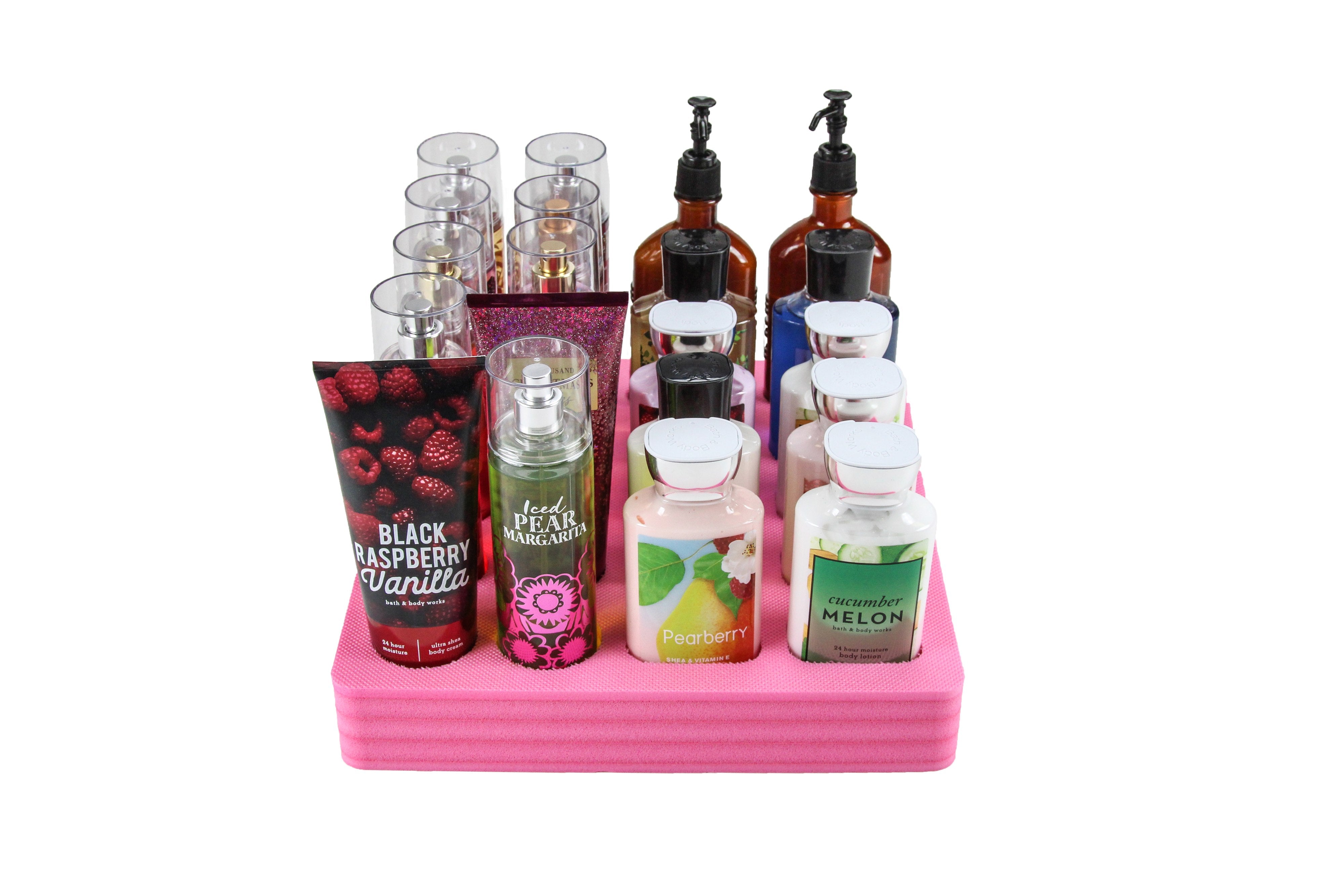 Lotion Body Spray St Organizer Large Tray Durable Foam Washable Waterproof Insert for Home Bathroom Bedroom Office 12.3 x 11.75 x 2 Inches 20 Slots
