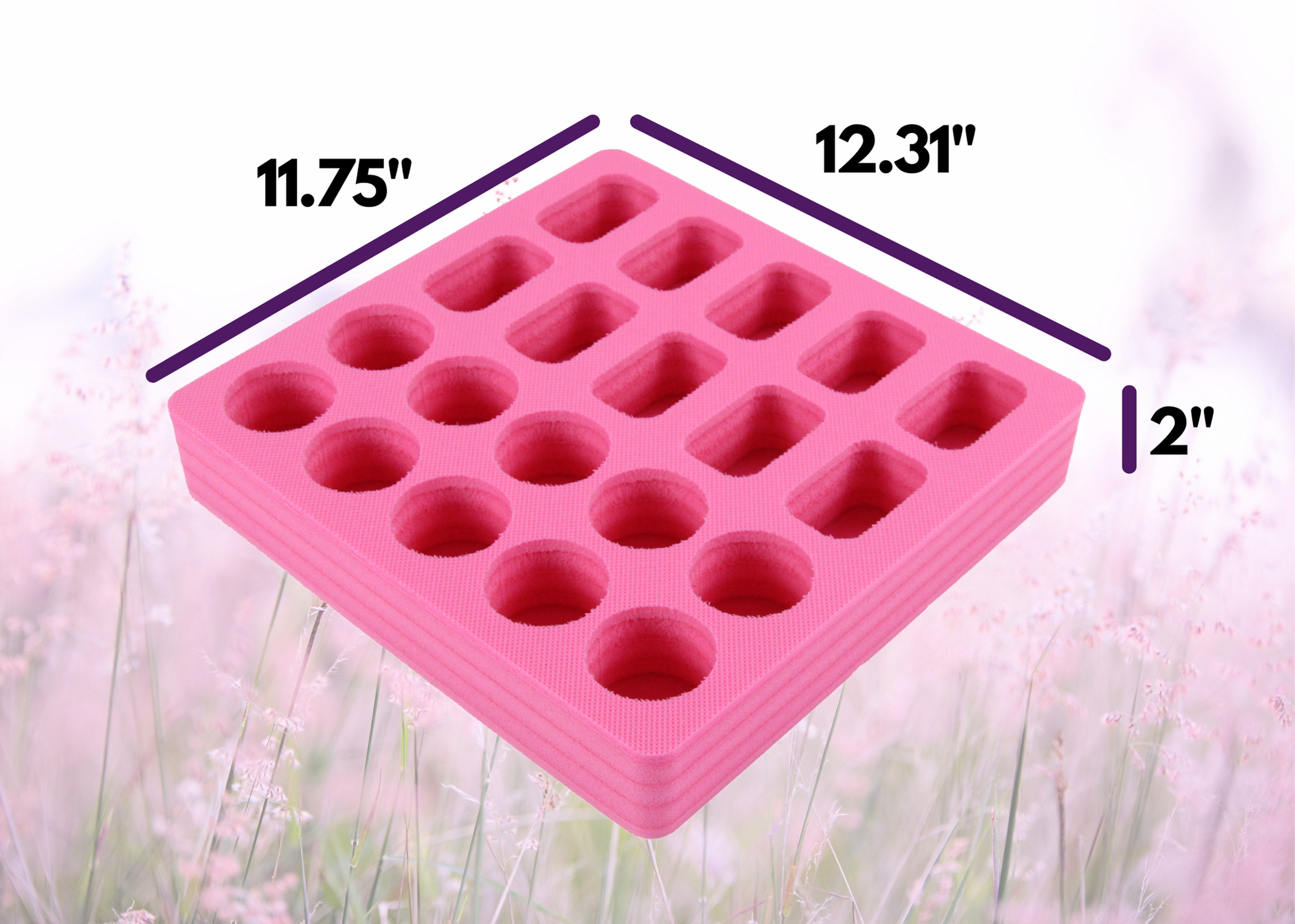 Lotion Body Spray St Organizer Large Tray Durable Foam Washable Waterproof Insert for Home Bathroom Bedroom Office 12.3 x 11.75 x 2 Inches 20 Slots