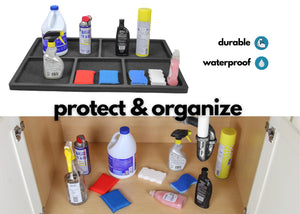 Under Sink Cabinet Mat Floor Protector Tray Waterproof Protection KitchenBathroom Drip Spill Durable Foam Odorless Flexible Leak Liner 31 x 22 Inches