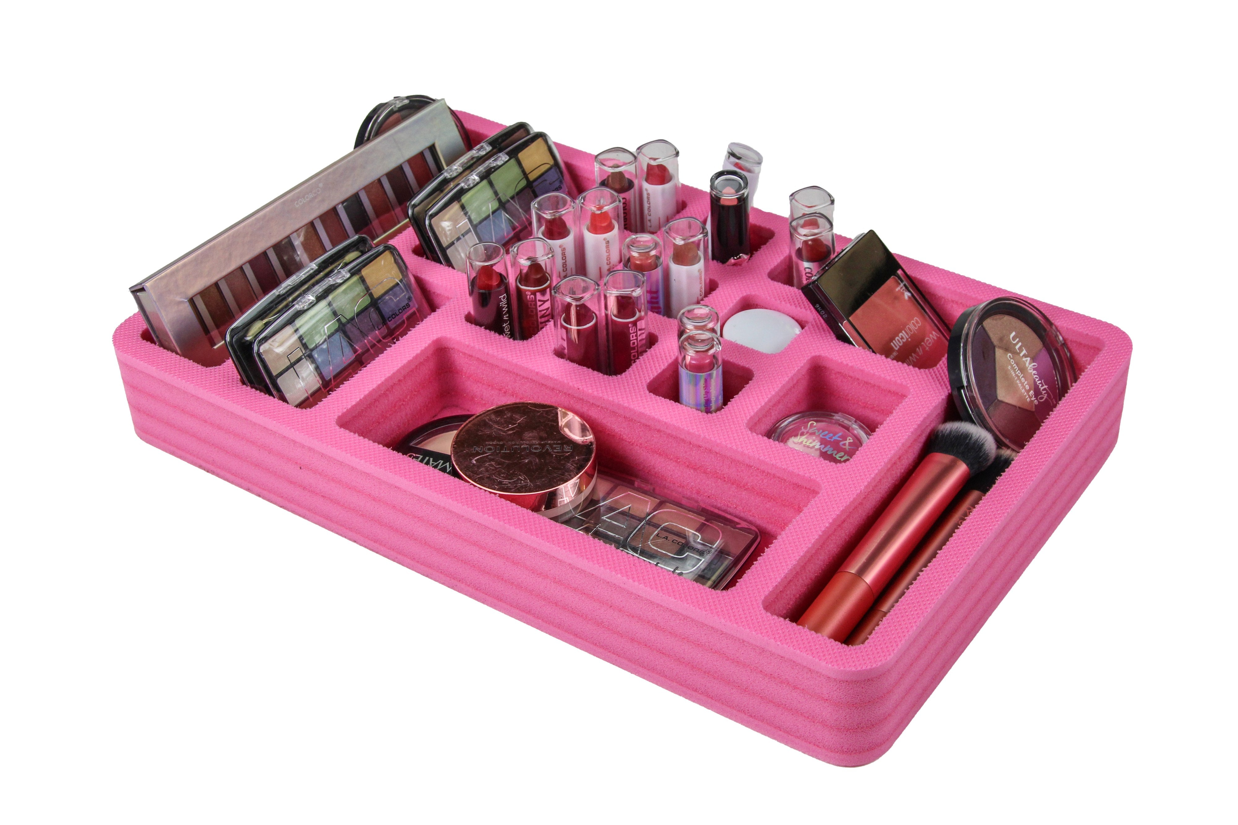 Makeup Drawer Tray Waterproof Durable Foam InsertHome Bathroom Bedroom Office 10.1 x 16 Inches 16 CompartmentsLipstick Eyeliner Cosmetics More