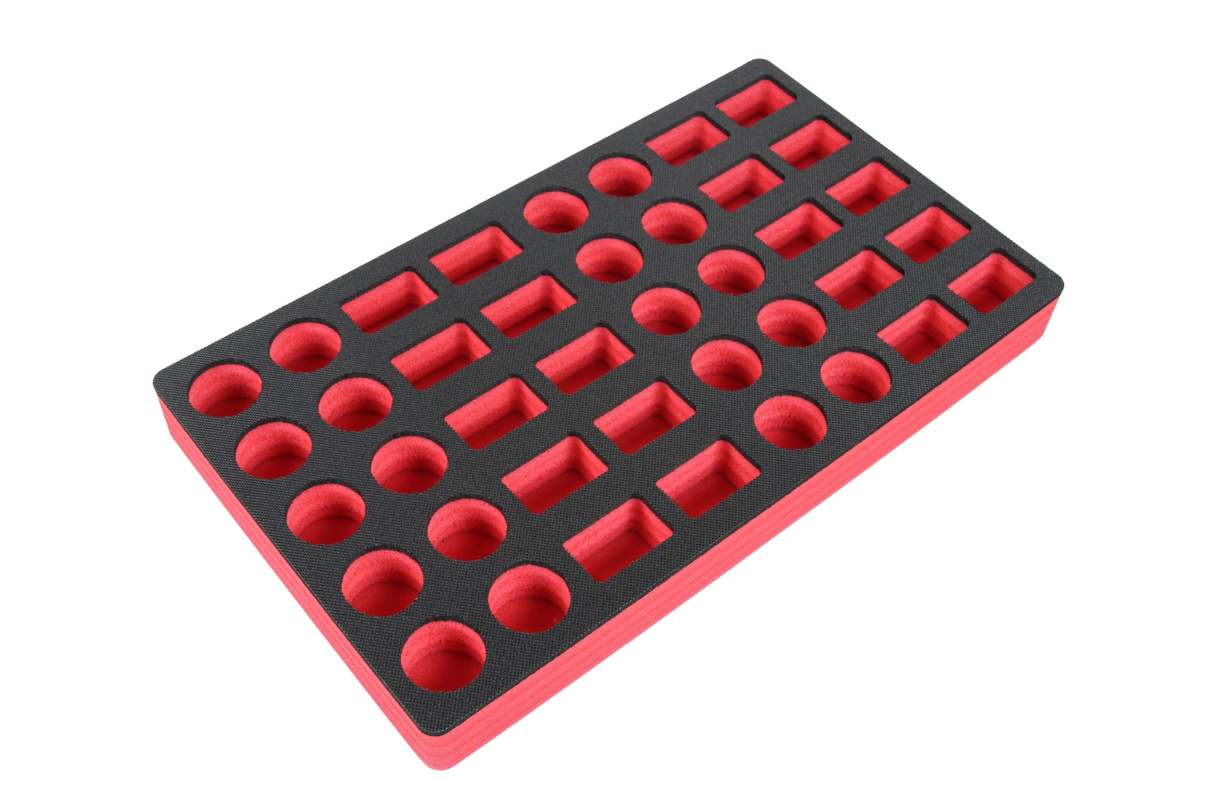 Lotion Body Spray Organizer Large Tray Red Durable Foam Washable Waterproof Insert for Home Bathroom Bedroom Office 23.25 x 13.5 x 2 Inches 40 Slots
