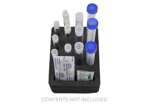 Personal Travel Test Tube Holder Rack Foam Lab Storage Supplies Compact Mini St Transport Holds 12 Tubes Fits up to 11mm 13mm 15mm 17mm Diameter