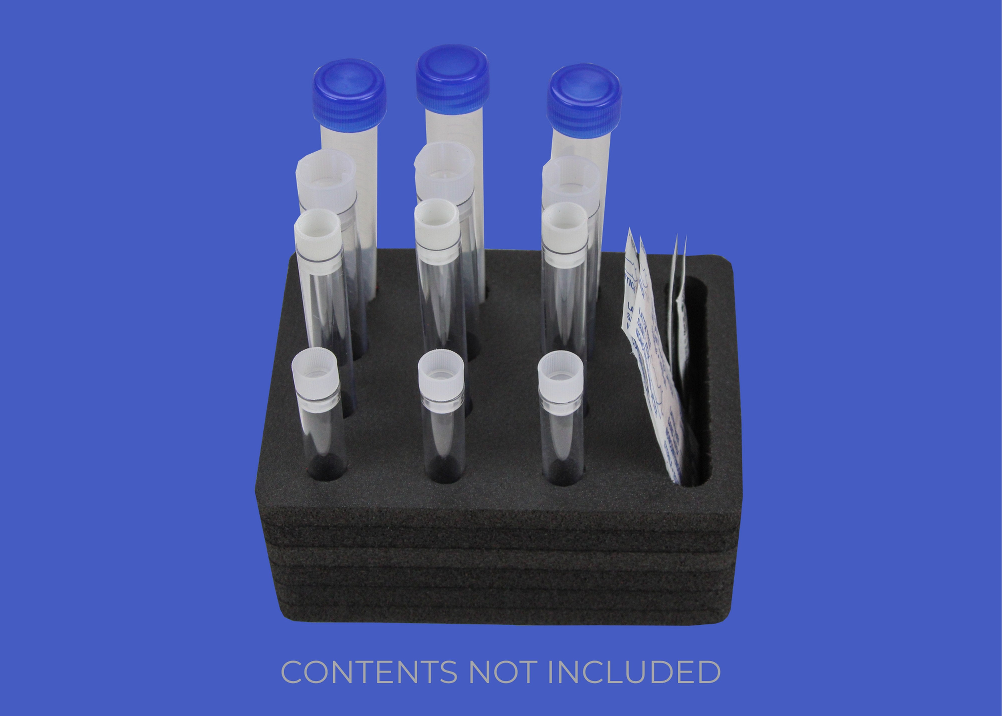 Personal Travel Test Tube Holder Rack Foam Lab Storage Supplies Compact Mini St Transport Holds 12 Tubes Fits up to 11mm 13mm 15mm 17mm Diameter