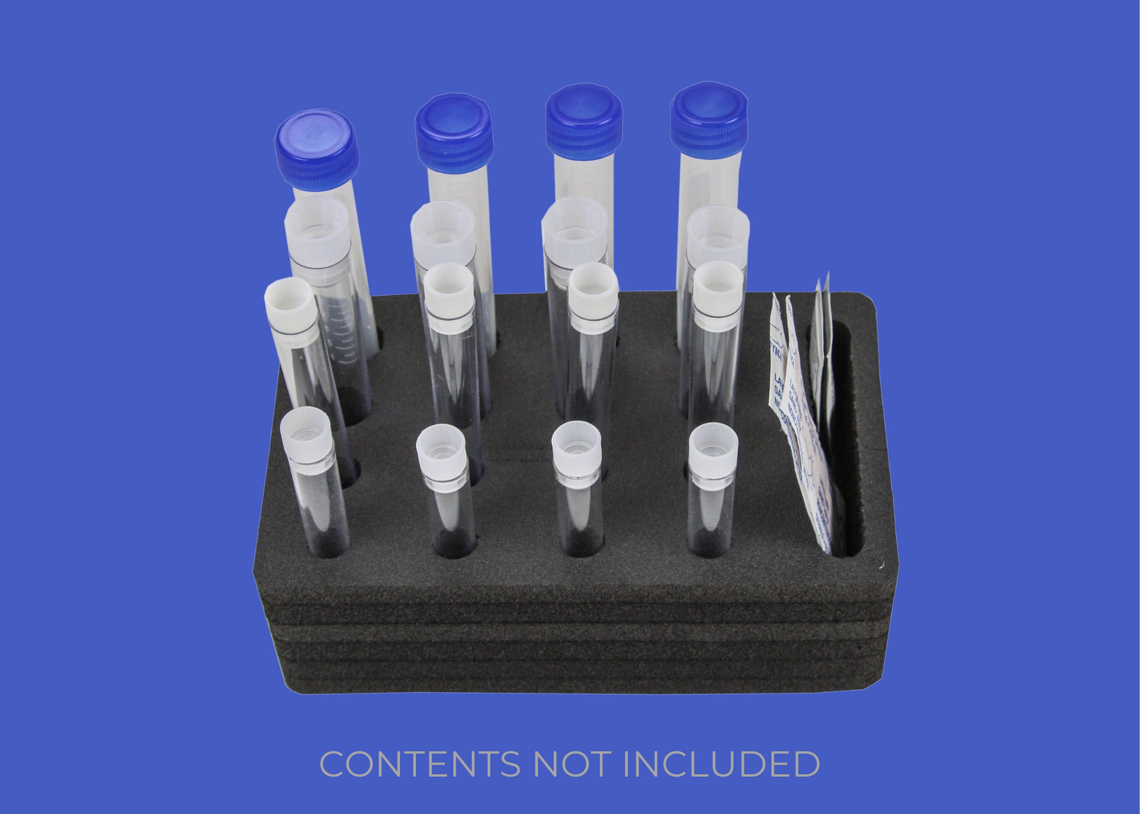 Personal Travel Test Tube Holder Rack Foam Lab Storage Supplies Compact Mini St Transport Holds 16 Tubes Fits up to 11mm 13mm 15mm 17mm Diameter