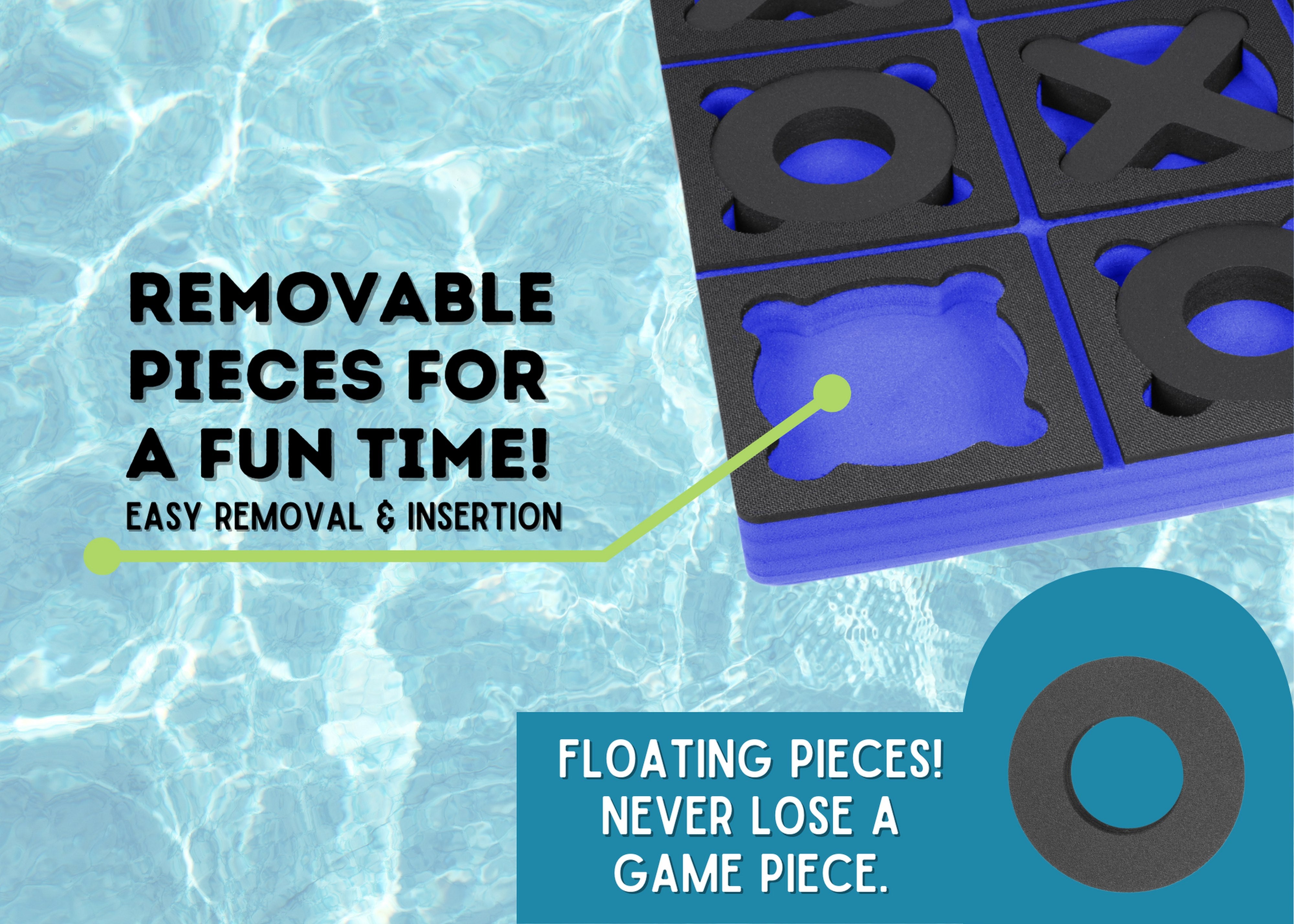 Jumbo Floating Tic-Tac-Toe Game for Pool or Beach Party Float Indoor Outdoor Lounge Durable  Foam 23.75 Inch Large UV Resistant Includes Pieces