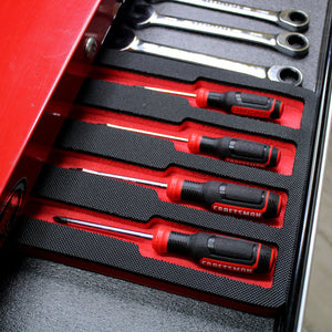 Tool Drawer Organizer Screwdriver Holder Insert Red Black Durable Foam Tray Holds 4 Drivers Up To 10 Inches Fits Craftsman Husky Kobalt Milwaukee Many Others