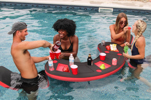 Giant Floating Bar Table 4 Seats Bartender Drink Holder Tray PoolBeach Party Float Refreshment Durable Foam 15 Compartment Cup Holders 5 Feet Long