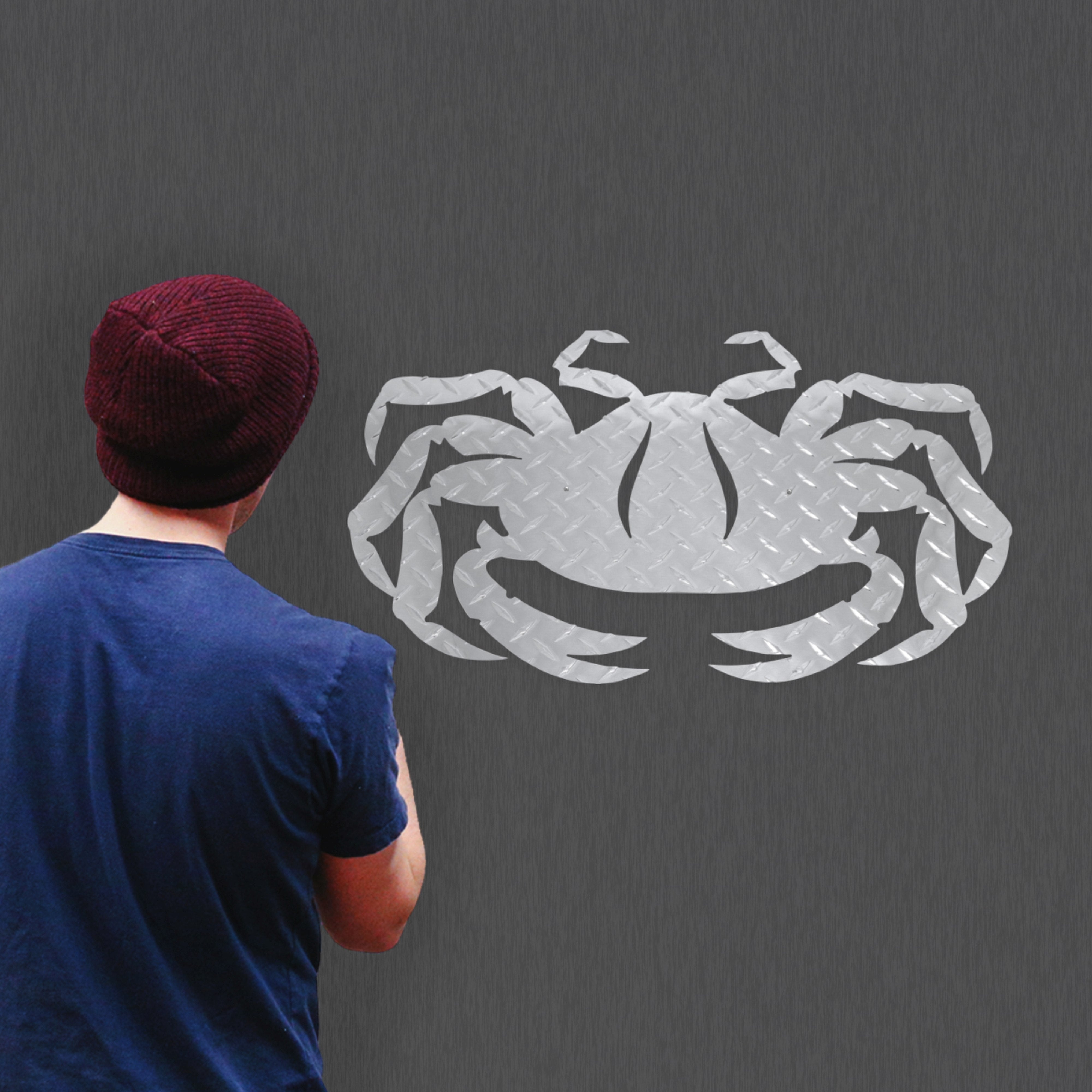 Crab Metal Decor Durable Polished Aluminum Diamond Tread Pattern for Home Living Room Bedroom Garage Basement Mounting Hardware 2 Feet Wide