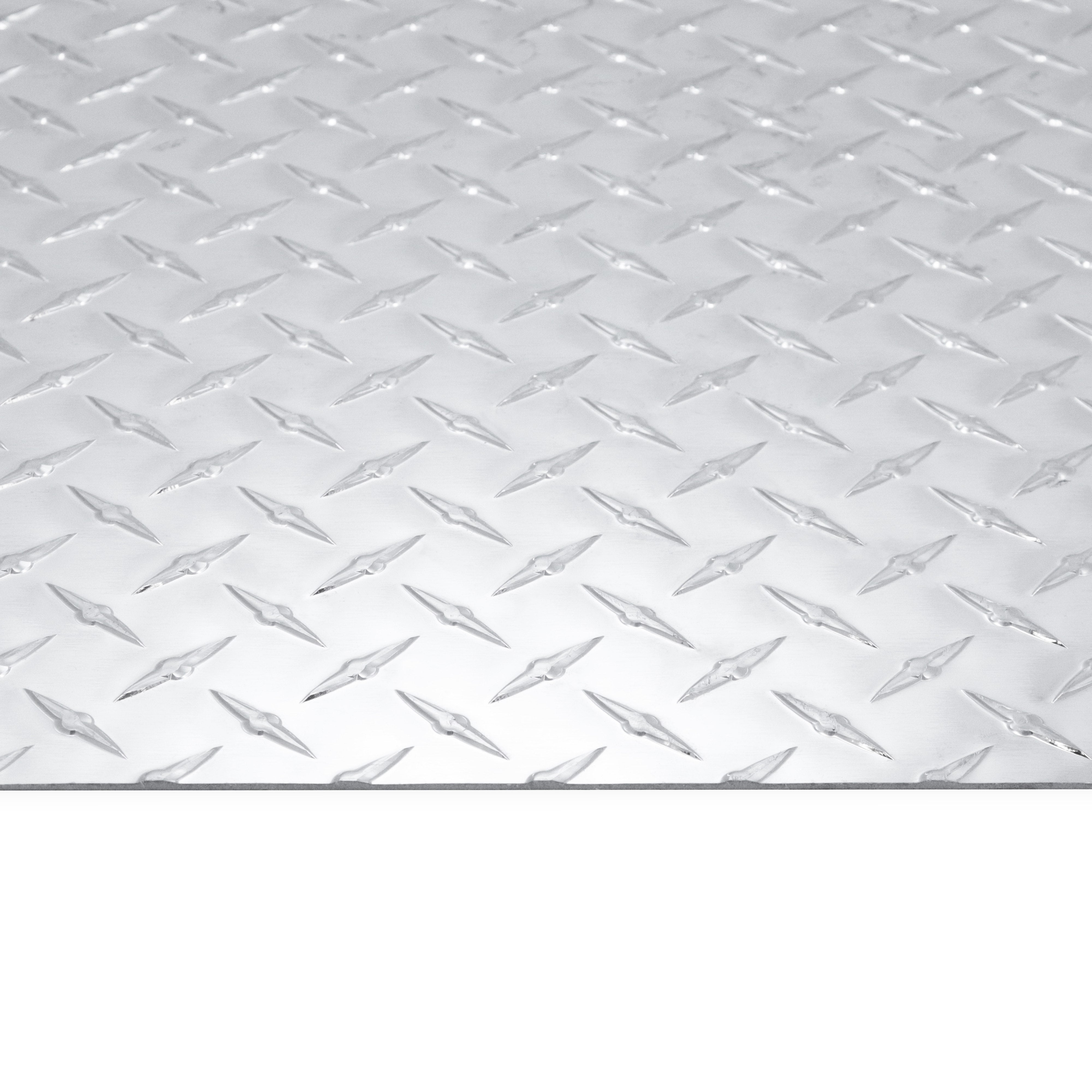 Polished Aluminum Tread Diamond Plate Solid Metal Durable Bright for Indoor Outdoor Automotive Heavy Duty .063 1/16 Inch Thick, 1 x 3 Foot Sheet