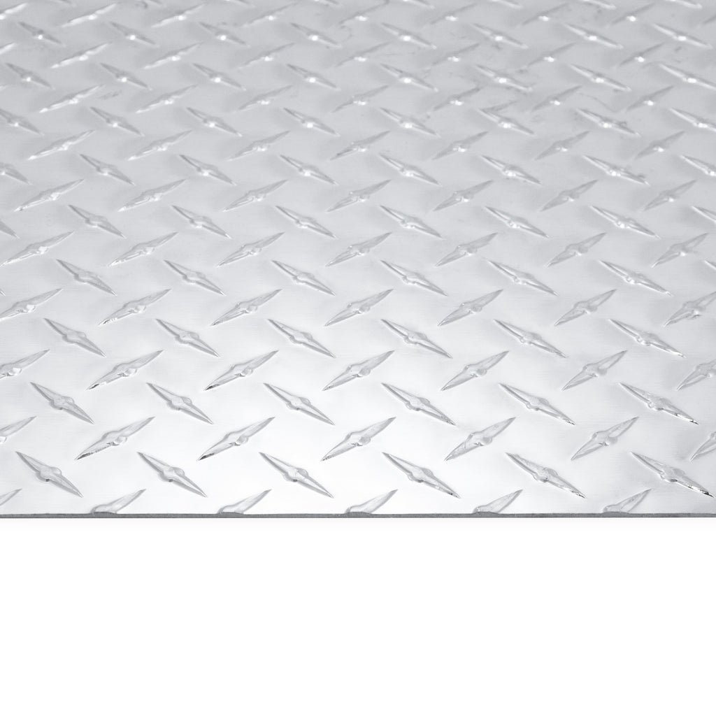 Polished Aluminum Tread Diamond Plate Metal Durable Bright Home Garage Automotive Heavy Duty Rust Resistant .063 1/16 Inch Thick, 1 x 3 Foot Sheet