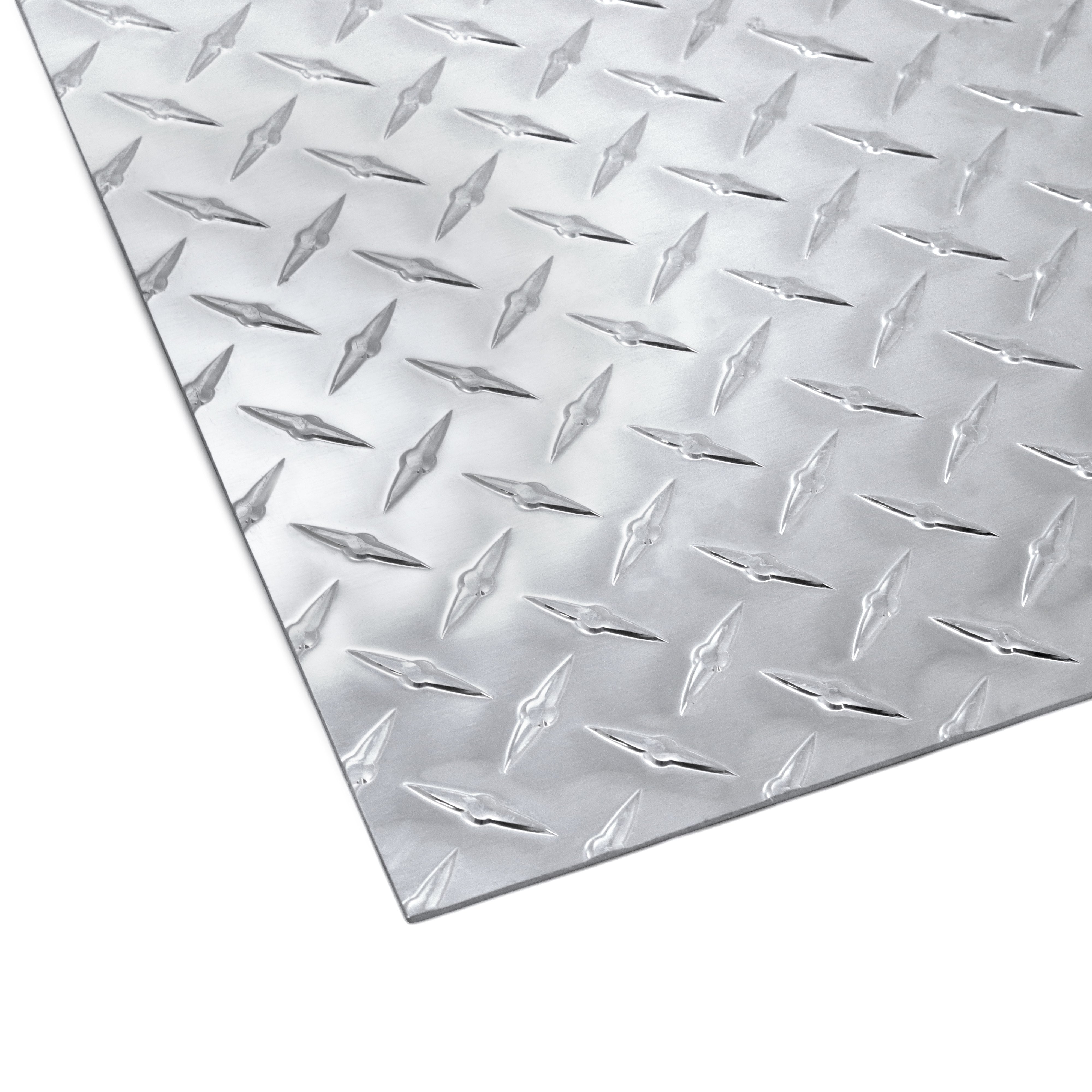 Polished Aluminum Tread Diamond Plate Solid Metal Durable Bright for Indoor Outdoor Automotive Heavy Duty .063 1/16 Inch Thick, 1 x 1 Foot Sheet