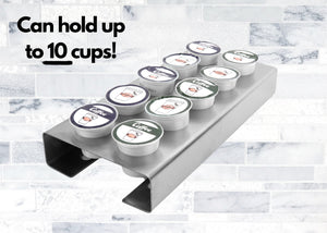Coffee Pod Brushed Stainless Steel Organizer Tray Fits Keurig K-Cup Holds 10