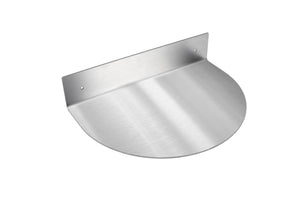 Modern Hanging Brushed Stainless Steel Floating Wall Shelf Round Decor Durable Polished Solid Metal for Home with Mounting Hardware 12 Inches Wide