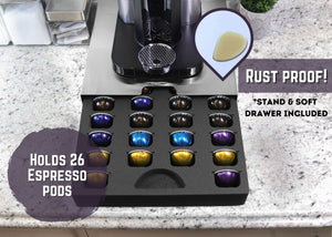 Coffee Pod Stainless Organizer Drawer Stand Fits Nespresso Vertuo VertuoLine