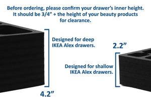 5 Makeup Drawer Organizer Set (Nail Polish, Lipstick, More) Fits IKEA Alex & Others 11.5" x 14.5"